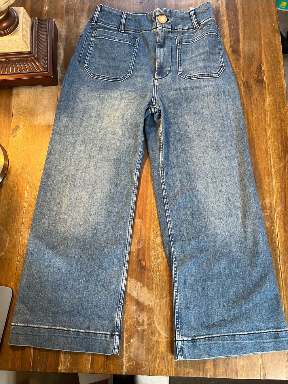 Maeve Colette High-Rise Wide-Leg Cropped Jeans. Waist 28, *NWOT*